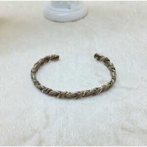 Vintage Hand Crafted Twisted Brass and Aluminum Cuff Bracelet